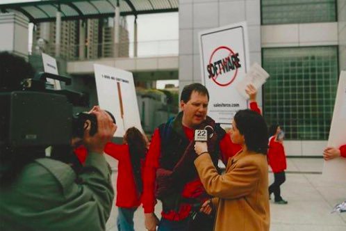Salesforce organizes a fake protest